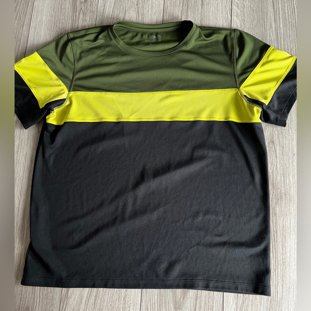 Fourlaps Smash Tee - Black Green Yellow - Mens Large